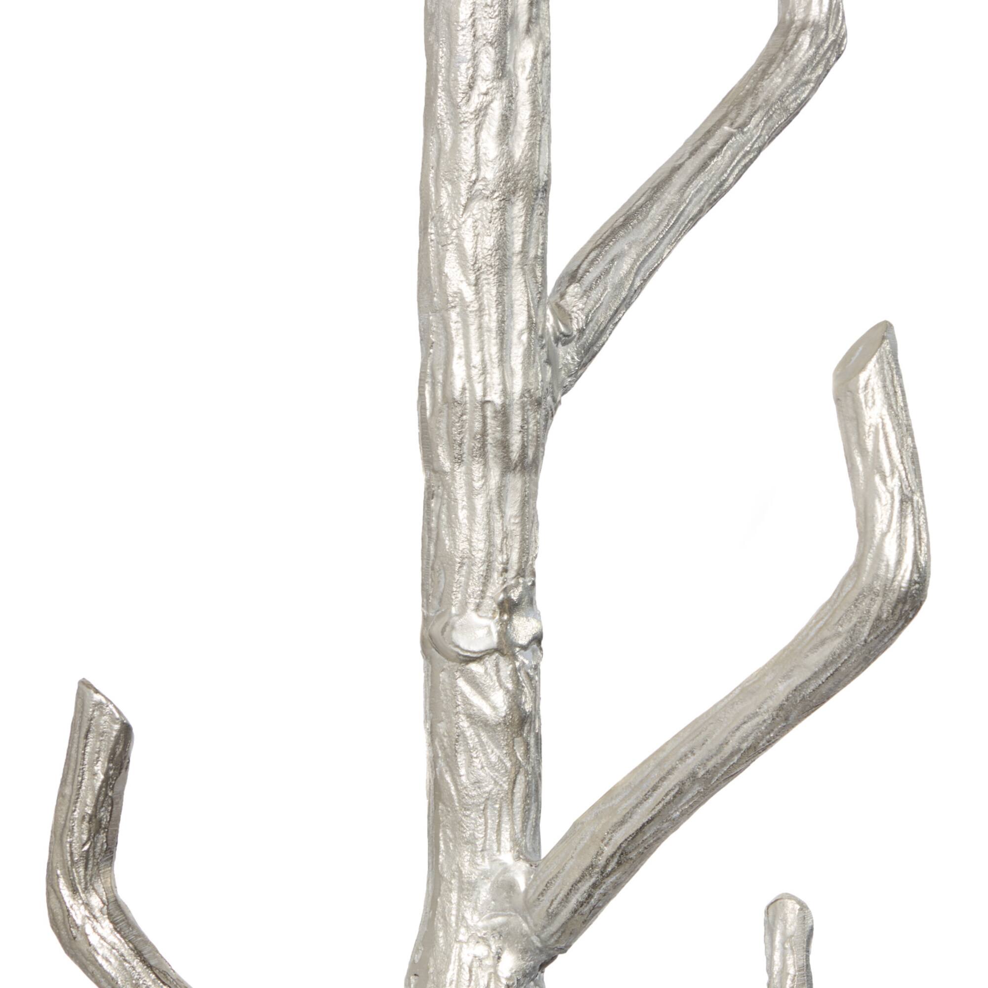 Silver Aluminum Eclectic Coat Rack, 71" x 17" x 17"